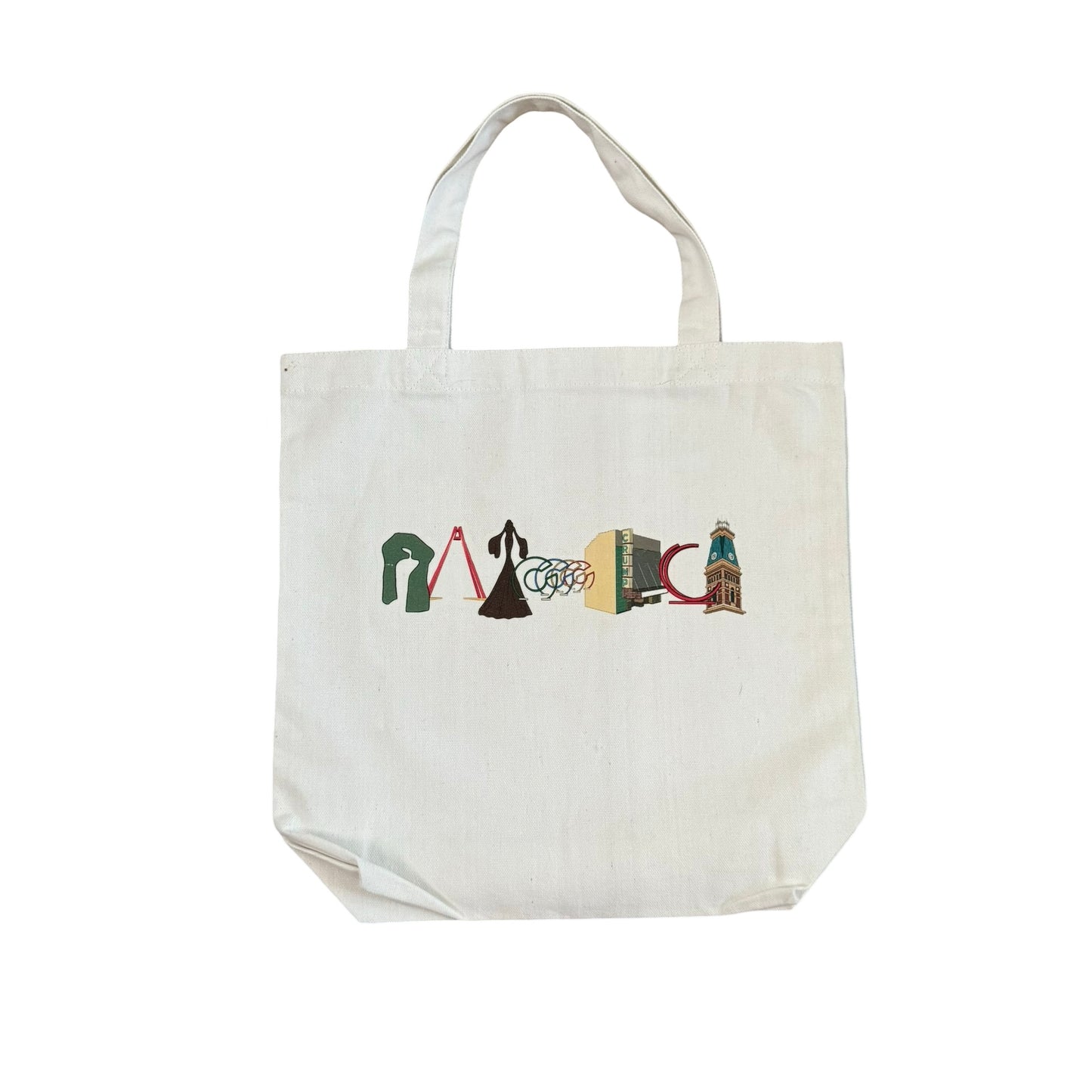 Columbus, Indiana Monument Montage Tote Bag image 0