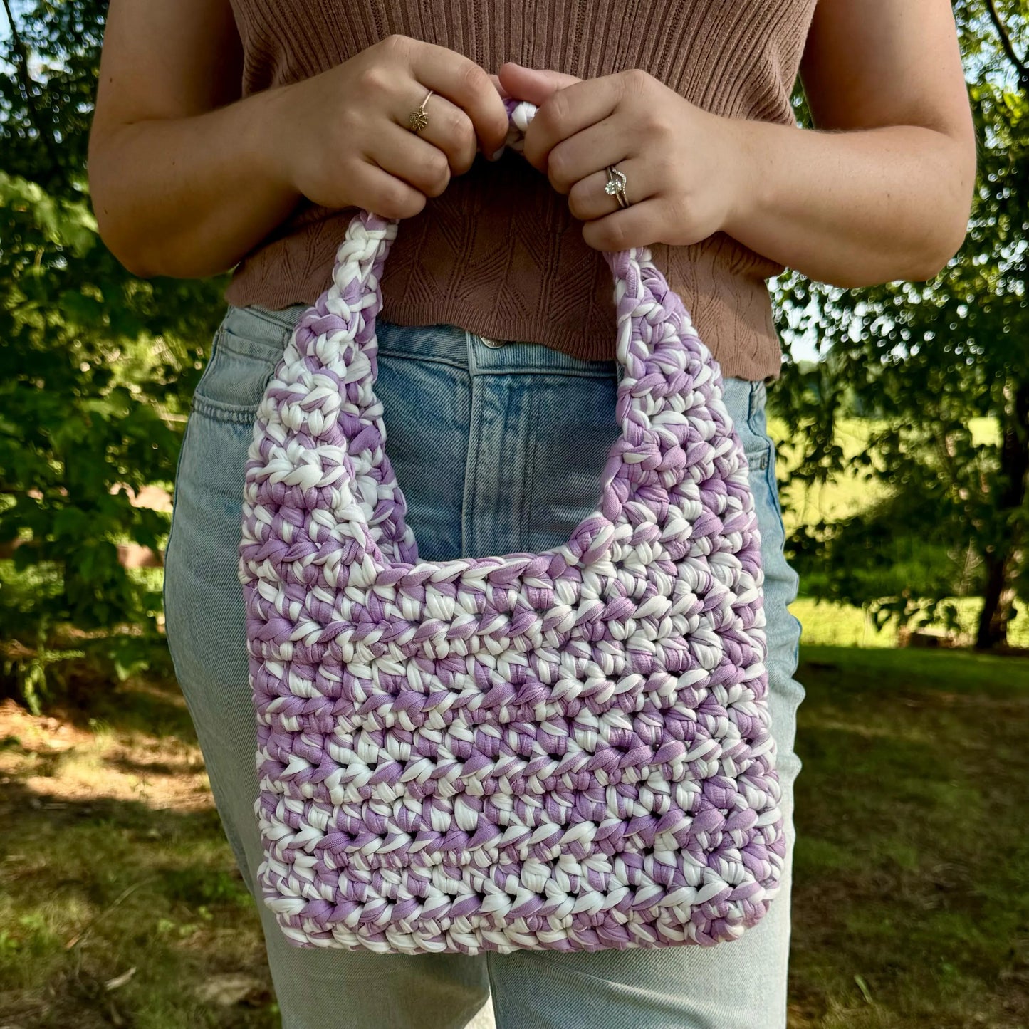 Crochet "Izzy" Shoulder Bag / T-Shirt Yarn image 1