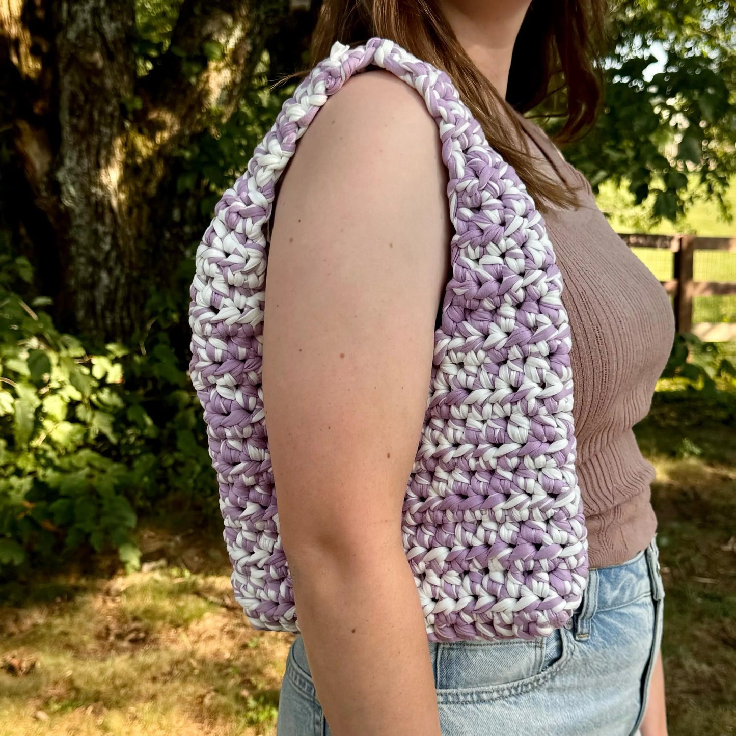 Crochet "Izzy" Shoulder Bag / T-Shirt Yarn image 2