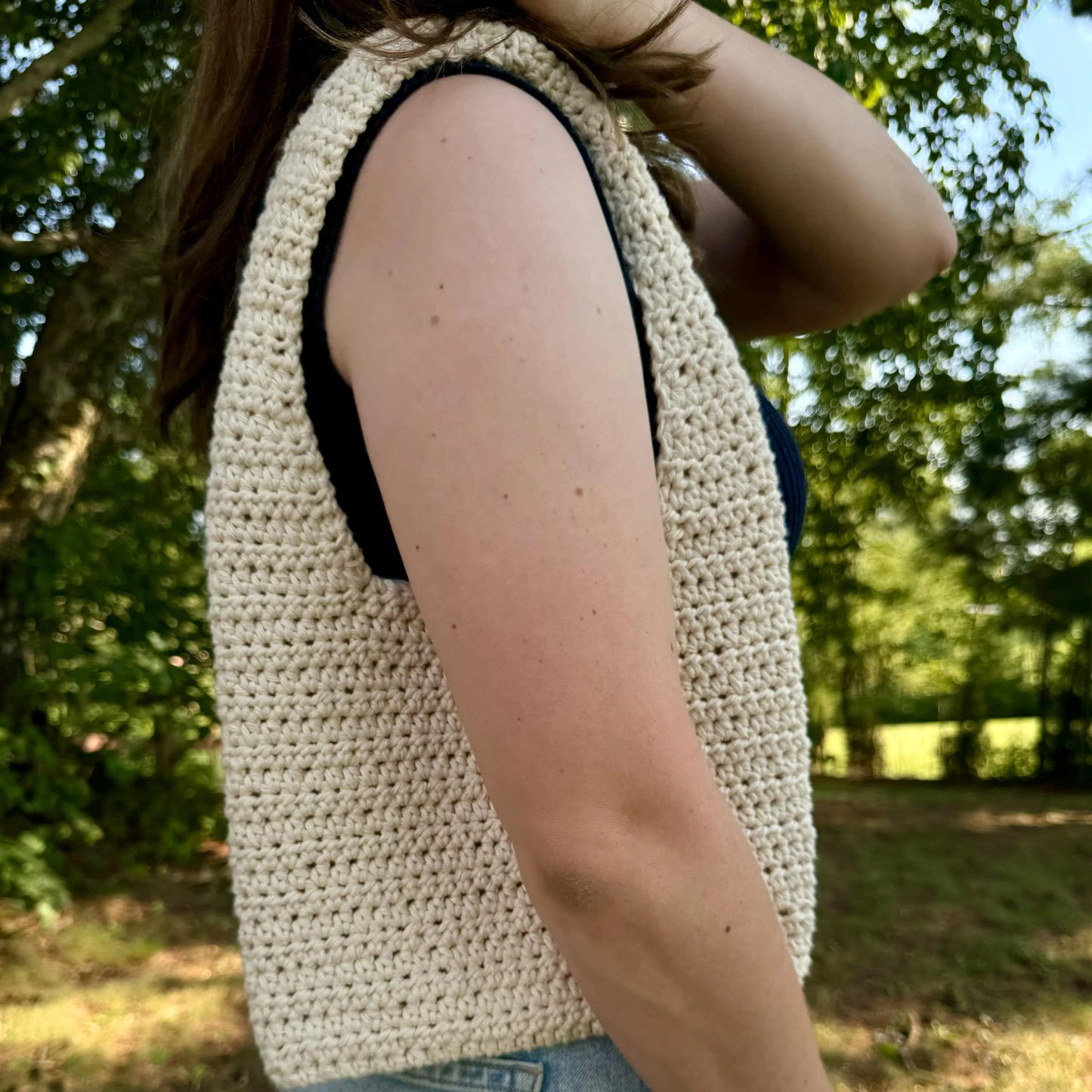 Crochet "Izzy" Shoulder Bag / Cotton image 2