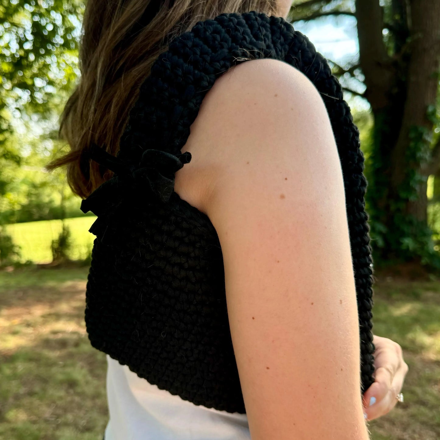 Crochet "Lain" Shoulder Bag / T-Shirt Yarn image 2