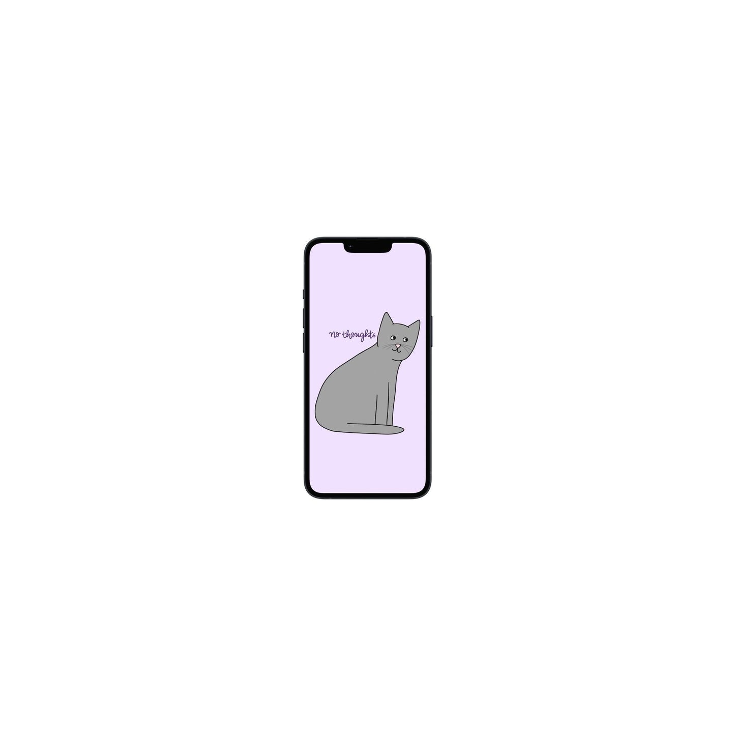 Silly Animal Doodles / No Thoughts Cat / DIGITAL PRINT