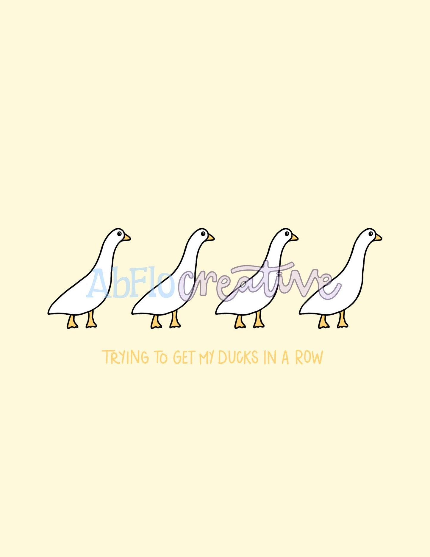 Silly Animal Doodles / Ducks in a Row / DIGITAL PRINT