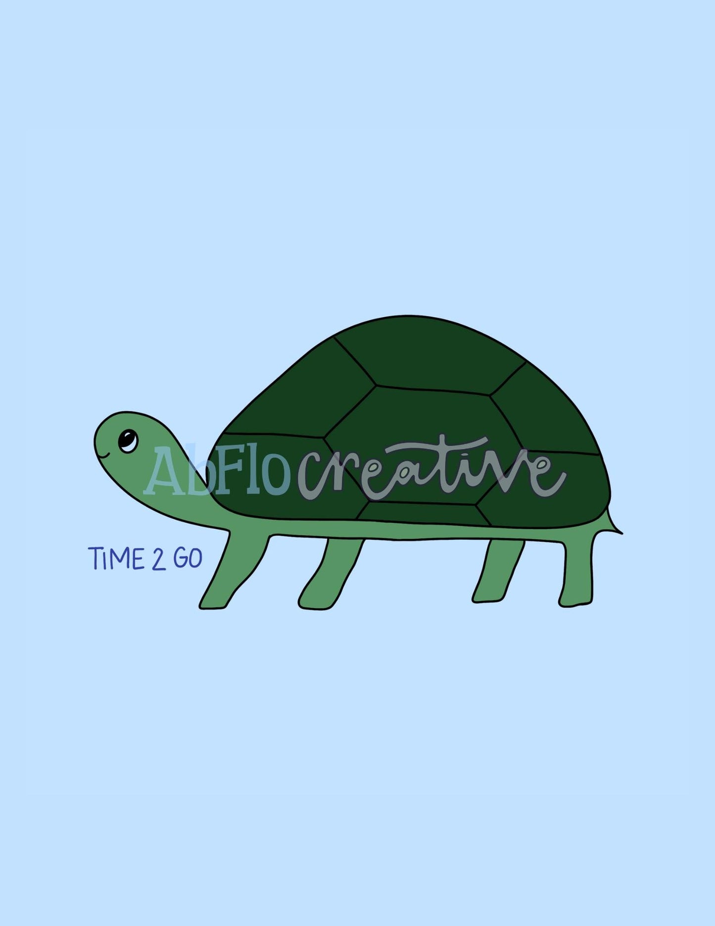 Silly Animal Doodles / Time 2 Go Turtle / DIGITAL PRINT