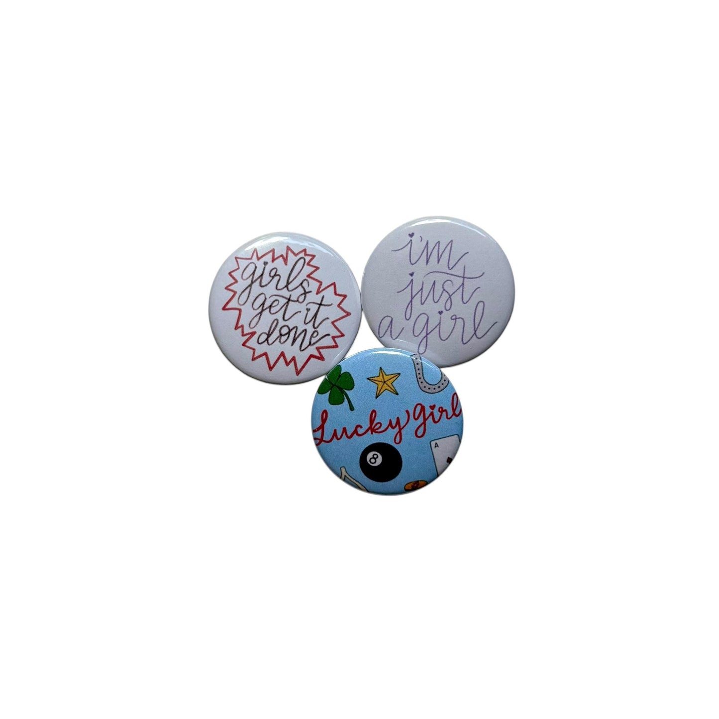 Just a Girl / Affirmations / Buttons