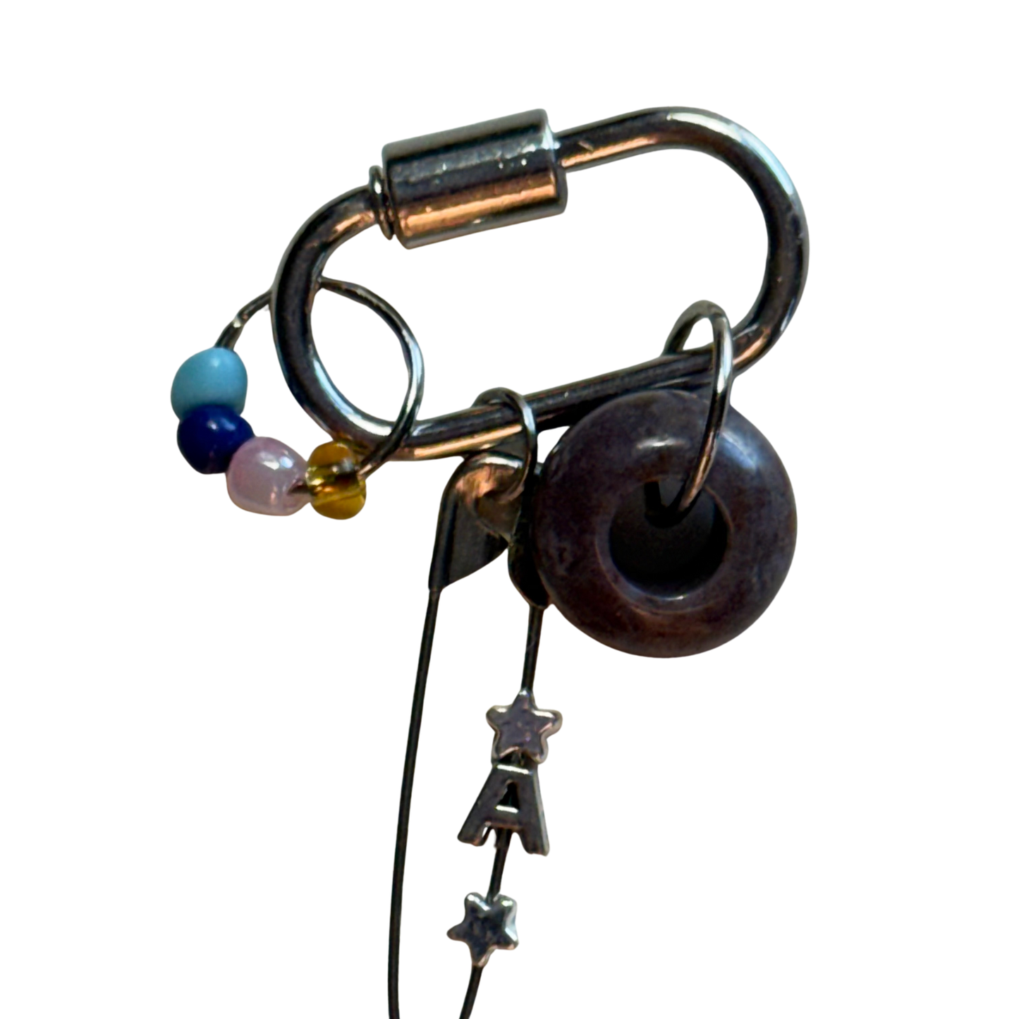 CUSTOM Letter and Bead Keychain