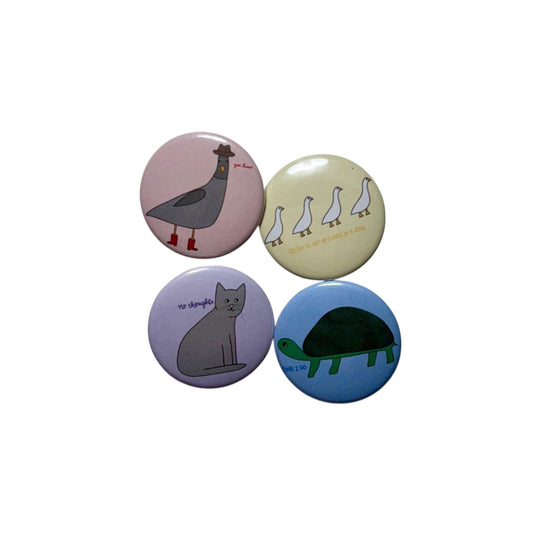 Silly Animal Doodles / Buttons