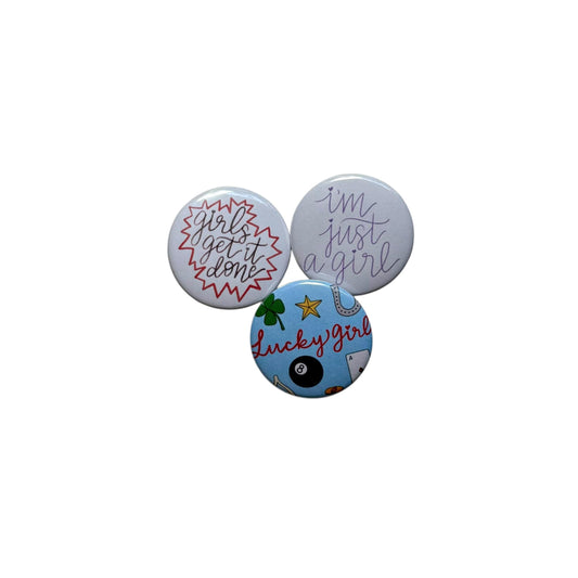 Just a Girl / Affirmations / Buttons